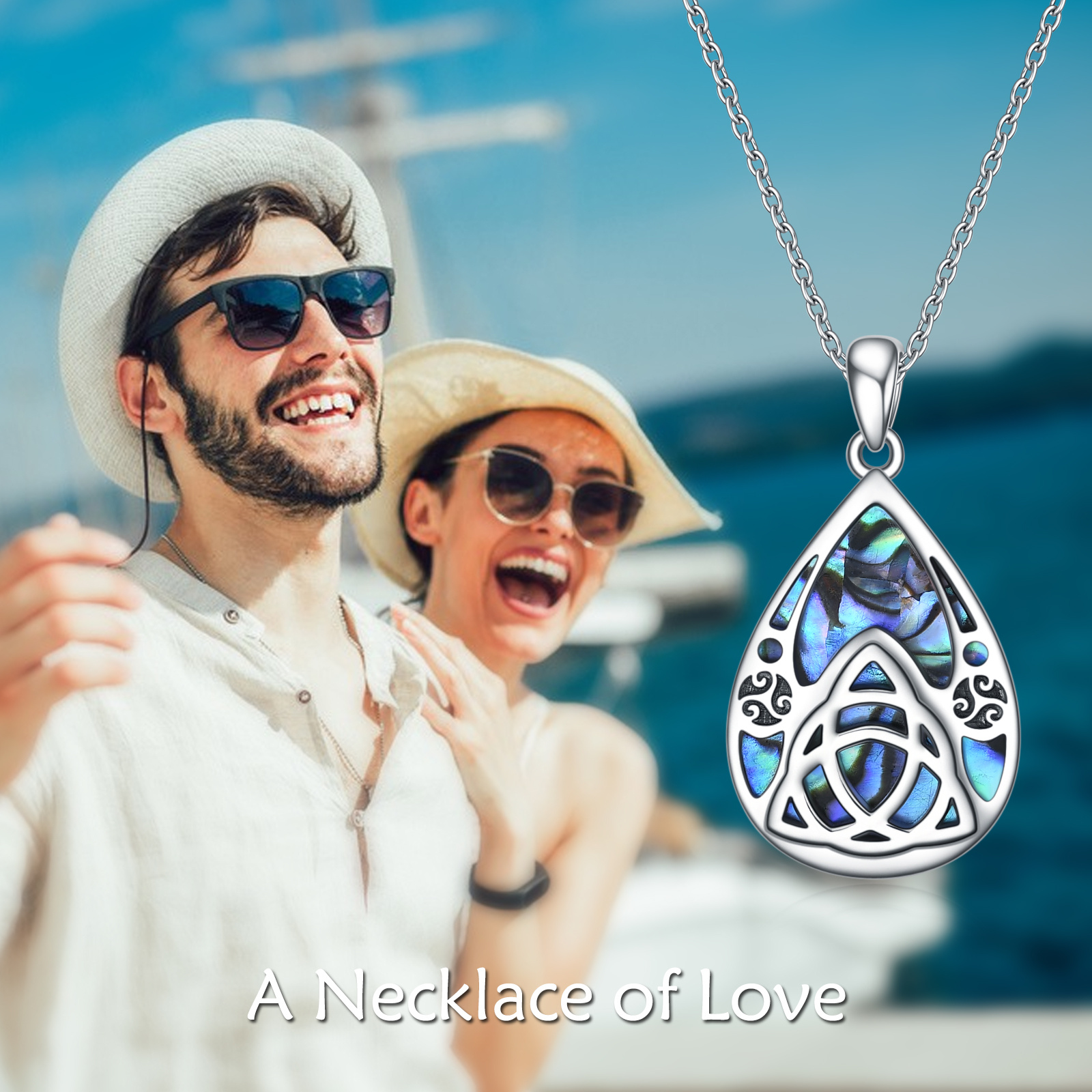 925 Sterling Silver Abalone Shell Celtic Necklace, Meaningful Gift